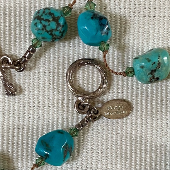 MARGO MORRISON TURQUOISE NECKLACE 36” HANDMADE - Picture 8 of 15